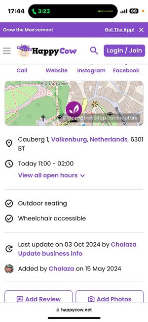 Opening hours at CHALAZA in Valkenburg