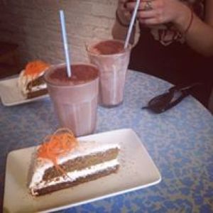 Vegan carrot cake  at Quinoa in Barcelona