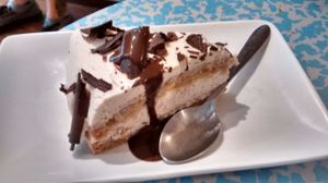 Tiramisu cake at Quinoa in Barcelona