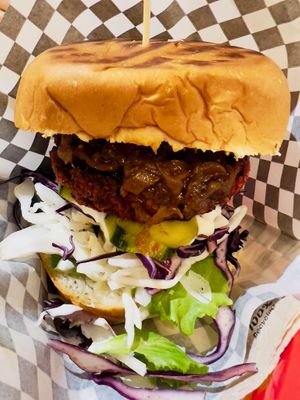 Jackfruit burger   at Quinoa in Barcelona