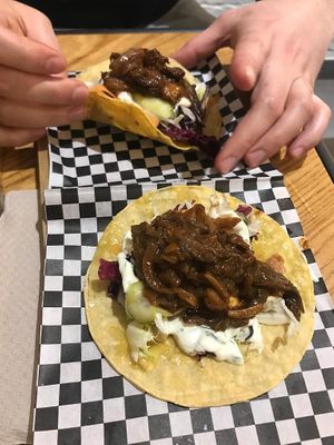 Jackfruit tachos at Quinoa in Barcelona