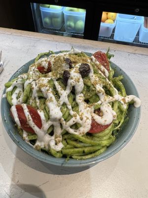 Zucchini pesto perfection!   at Quinoa in Barcelona