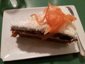 Carrot coco cake at Quinoa in Barcelona