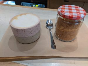Cappuccino (2,20€) - 4/5. Perfect with carrot cake. at Quinoa in Barcelona