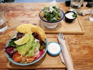 Super bowl and Truffled potatoes  at Quinoa in Barcelona