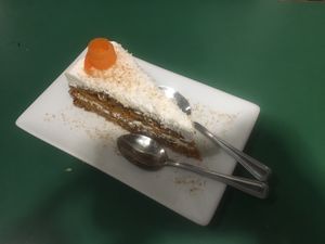 Carrot cake at Quinoa in Barcelona
