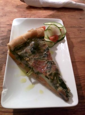 Vegan quiche at Quinoa in Barcelona