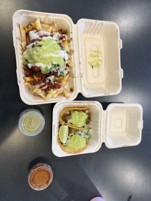 Al pastor French fries, kearny, Asada tacos  at Tacos Veganos II Avondale   in Avondale