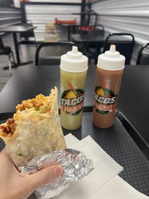Excellent vegan Al pastor burrito   at Tacos Veganos II Avondale   in Avondale