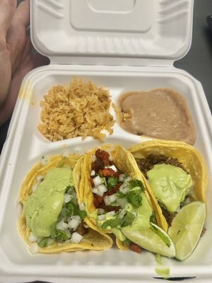 Asada, Al Pastor, Pollo (All vegan)  at Tacos Veganos II Avondale   in Avondale