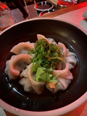 Vegan dumplings   at Shosho in Hyde Park