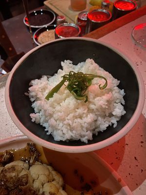 Steamed ginger rice  at Shosho in Hyde Park