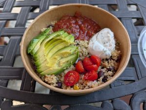 Burrito bowl at Slice Of Muskoka in Huntsville
