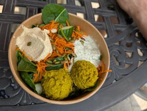 Falafel salad at Slice Of Muskoka in Huntsville