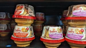 to-go hummus and pretzles at BZN - Copper Horse Restaurant in Belgrade