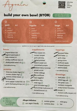 Lots of vegan options at Agrain - The Sphere in Kuala Lumpur