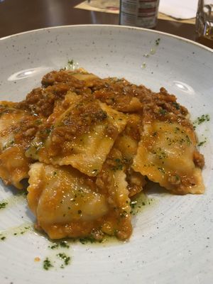 Ravioli al ragù di soia  at Una Gemma in Turin