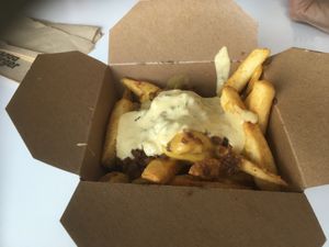 Loaded fries at Odd Burger  in Edmonton