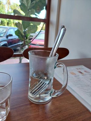 Cutlery came in hot water!   at Aura by TienSing in Bandar Seri Begawan