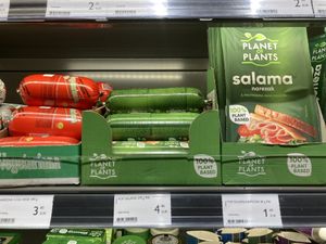 Vegan sausages  at Plodine in Murter