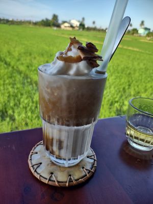 Coconut coffee. Didn't taste vegan. Only took a couple of sips. at Nghe Coffee in Hoi An