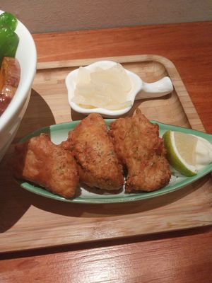 Fried "chicken" (so good) at Soup Curry Fukuya in Taichung