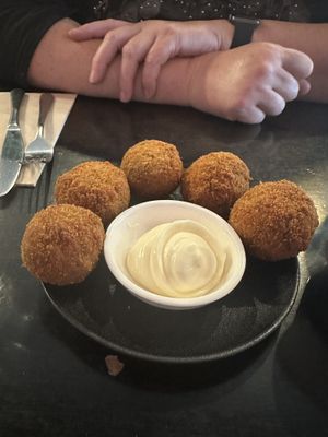 Delicious vegan mushrooms balls   at Mokum in Brunswick