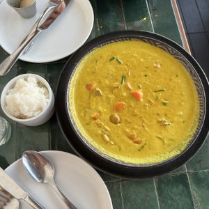 vegan thai curry with a (tiny) side of rice  at Sky Waikiki in Honolulu