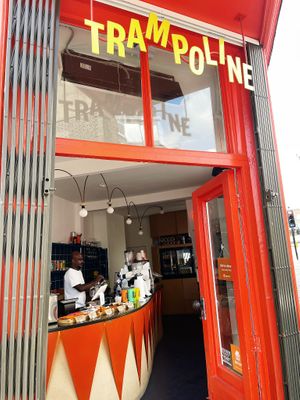 Interior at Trampoline Cafe in North London