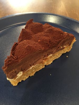 Raw chocolate tart  at Sasaya Cafe in Tokyo