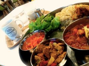 All you need in a meal :) at Sasaya Cafe in Tokyo