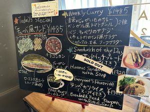 Menu board  at Sasaya Cafe in Tokyo