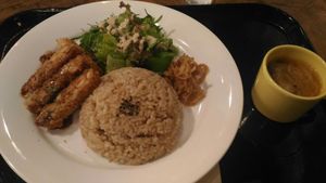 breaded tempeh at Sasaya Cafe in Tokyo