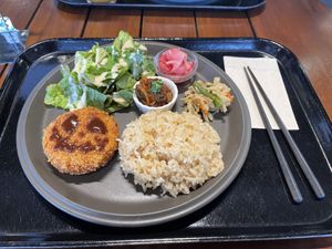 Halloween themed kuroketto (Special of the day) at Sasaya Cafe in Tokyo