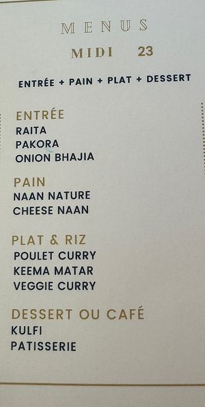Lunch set can be fully vegan by substituting the naan for chapati  at New Jawad  in Paris
