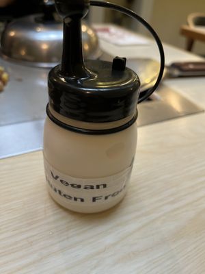 Vegan mayo for you to add yourself  at Abeno in London