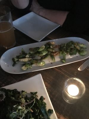 Miso Brussels Sprouts  at Revolution Kitchen in Burlington