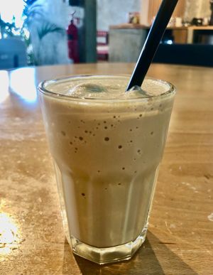 Iced coconut latte at Amongst Few in Abu Dhabi