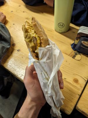 Vegan bosna at Hermann's Würstelstand in Vienna