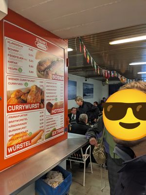 Menu for sausages at Hermann's Würstelstand in Vienna