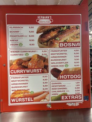Great Vegan Sausages. The Bosna was delicious and the chef very friendly.   at Hermann's Würstelstand in Vienna