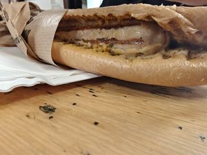 Vegan bosna at Hermann's Würstelstand in Vienna