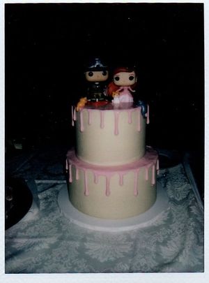Wedding cake (top - cinnamon, bottom - red velvet) at Bunnie Cakes in Doral