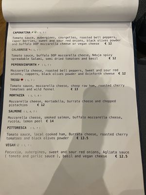 Menu with all (2) vegan options!  at Trigu in Alghero