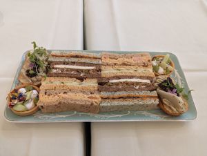 at Afternoon Tea at The Savoy - Thames Foyer  in London