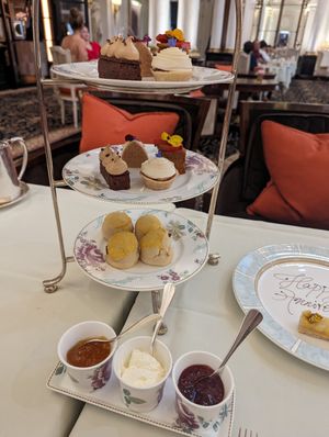  at Afternoon Tea at The Savoy - Thames Foyer  in London