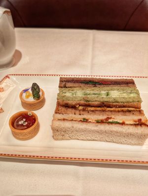 Savories at Afternoon Tea at The Savoy - Thames Foyer  in London