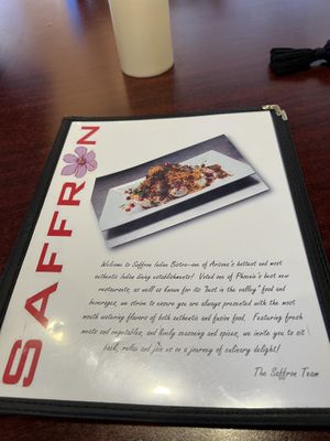 Menu  at Saffron Indian Bistro in Glendale