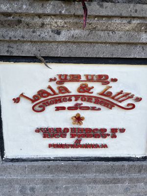 Front sign  at Lala and Lili Warung in Gianyar