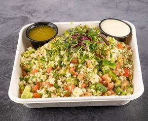 vegan salad at Lucia Mediterranean Grill in Los Angeles